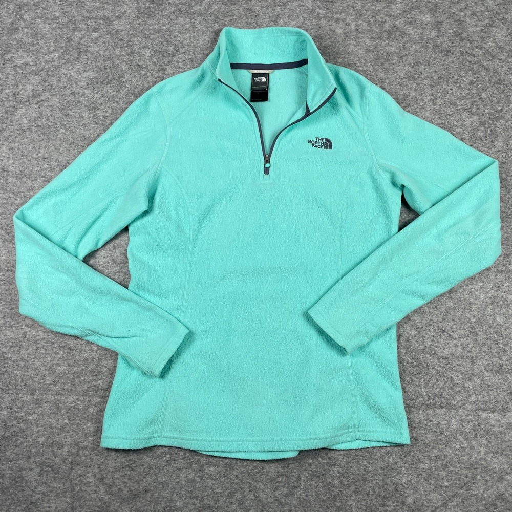 The North Face Fleece Pullover Womens M Aqua Blue TKA 100 Quarter Zip